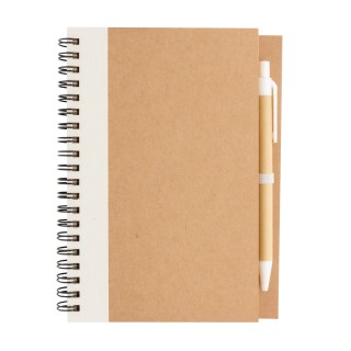 Cuaderno personalizado de espiral kraft con bolígrafo